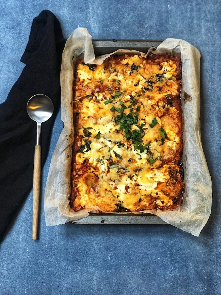 Grønnsaksgrateng med ost og feta