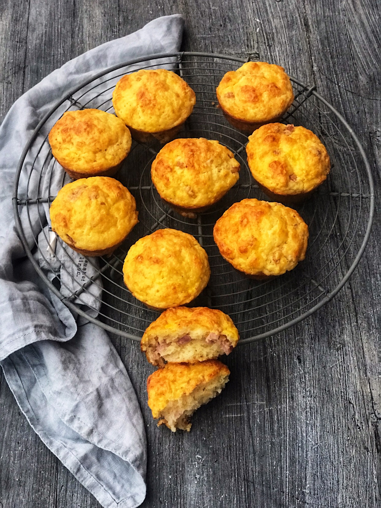 Glutenfrie scones med ost og skinke