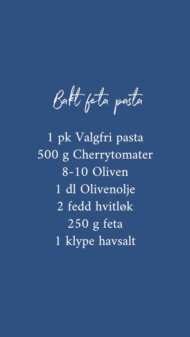 Glutenfri bakt feta pasta